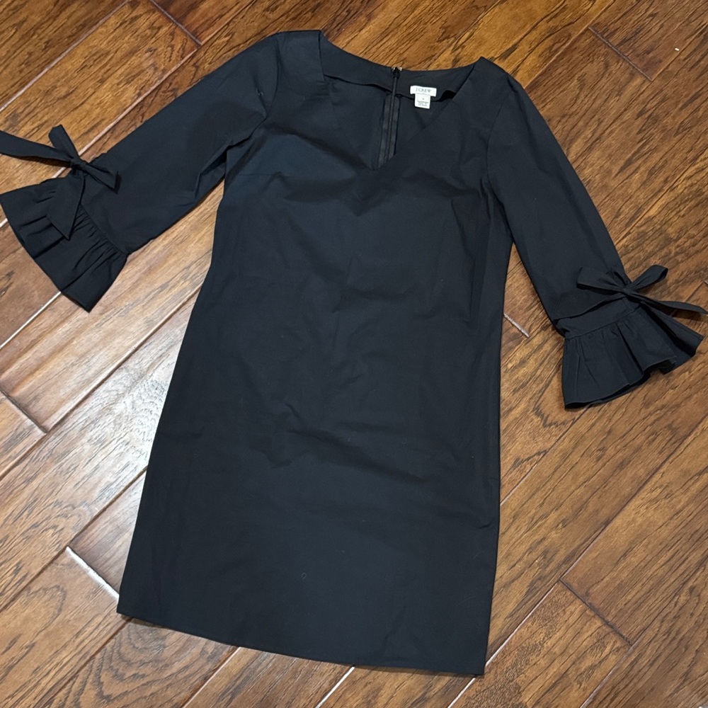 J.Crew black dress with bows on the sleeves